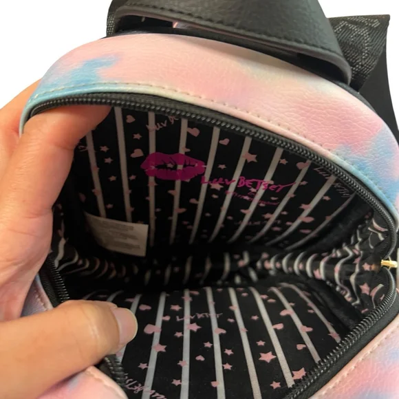 Betsey Johnson Luv Betsey Butterfly Backpack Pastel Tie Dye Wings Mini Bag - Picture 3 of 15